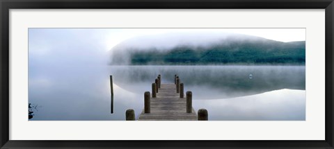 Framed Fog over a lake, St. Mary&#39;s Loch, Scotland Print