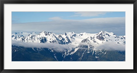 Framed Snow covered mountains, Hurricane Ridge, Olympic National Park, Washington State, USA Print