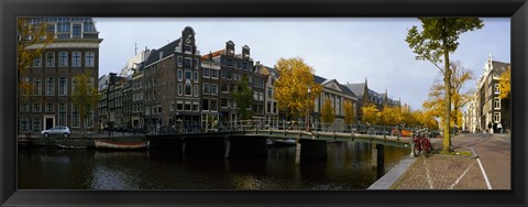 Framed Bridge Over a Canal, Amsterdam, Netherlands Print