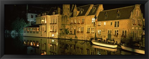 Framed Houses at the waterfront, Bruges, Flanders, Belgium Print