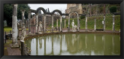 Framed Reflecting pool in Hadrian&#39;s Villa, Tivoli, Lazio, Italy Print