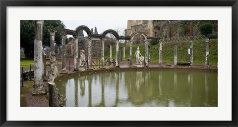 Framed Reflecting pool in Hadrian&#39;s Villa, Tivoli, Lazio, Italy Print