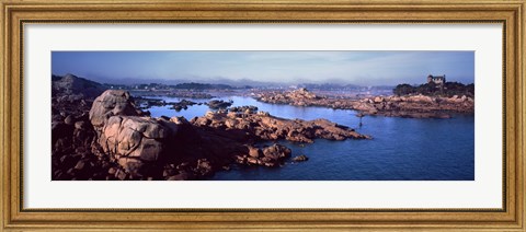 Framed Ploumanac&#39;h Harbour, Cote de Granit Rose, Ploumanach, Perros-Guirec, Cotes-D&#39;Armor, Brittany, France Print