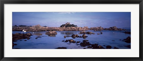 Framed Costaeres Castle, Cote de Granit Rose, Ploumanach, Perros-Guirec, Cotes-D&#39;Armor, Brittany, France Print