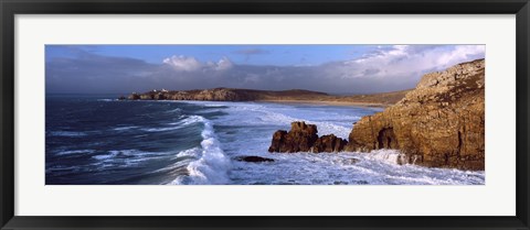 Framed Surf on the beach, Crozon Peninsula, Finistere, Brittany, France Print