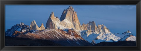 Framed Low angle view of mountains, Mt Fitzroy, Argentine Glaciers National Park, Argentina Print