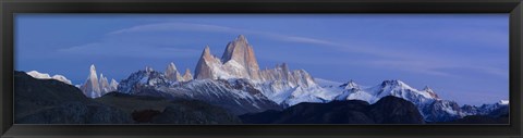 Framed Low angle view of mountains, Mt Fitzroy, Cerro Torre, Argentine Glaciers National Park, Argentina Print