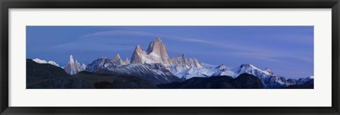 Framed Low angle view of mountains, Mt Fitzroy, Cerro Torre, Argentine Glaciers National Park, Argentina Print