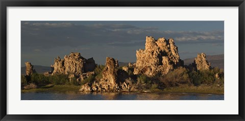 Framed Tufa formations at Mono Lake, California Print