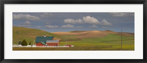 Framed Barn and fields, Palouse, Colfax, Washington State, USA Print