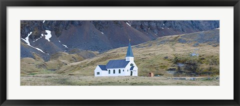 Framed Old whalers church, Grytviken, South Georgia Island Print