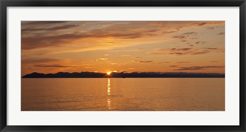 Framed Ocean at sunset, Inside Passage, Alaska, USA Print