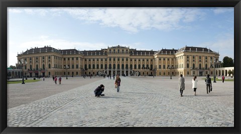 Framed Tourists at a palace, Schonbrunn Palace, Vienna, Austria Print