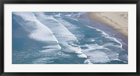 Framed Aerial view of surf on the beach, Pismo Beach, San Luis Obispo County, California, USA Print