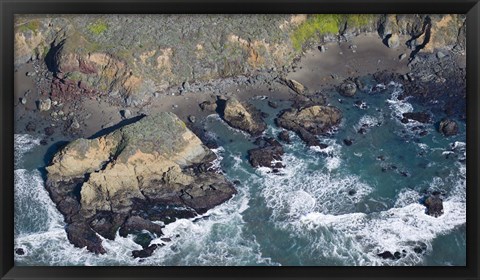 Framed Aerial view of a coast, San Luis Obispo County, California, USA Print