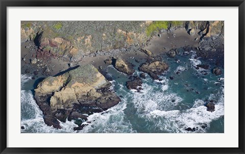 Framed Aerial view of a coast, San Luis Obispo County, California, USA Print