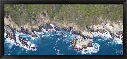 Framed Aerial view of a coast, Big Sur, Monterey County, California Print