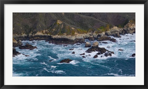 Framed Rock formations on the coast, Garrapata State Beach, Big Sur, Monterey County, California, USA Print