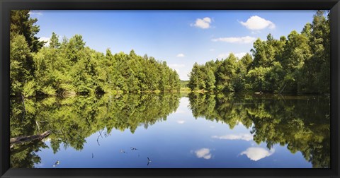 Framed Source of the Neckar River in the Schwenninger moss, Villingen-Schwenningen, Baden-Wurttemberg, Germany Print