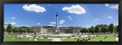 Framed Tourists at a town square, New Palace, Schlossplatz, Stuttgart, Baden-Wurttemberg, Germany Print