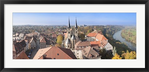 Framed Old town viewed from Blue Tower, Bad Wimpfen, Baden-Wurttemberg, Germany Print