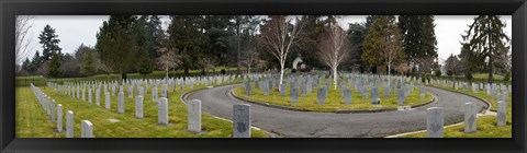 Framed Tombstones in a Veterans cemetery, Vancouver Island, British Columbia, Canada 2011 Print