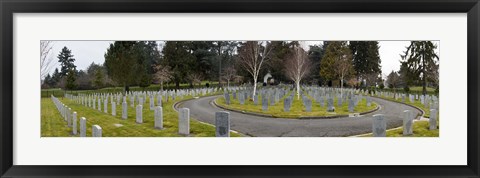 Framed Tombstones in a Veterans cemetery, Vancouver Island, British Columbia, Canada 2011 Print