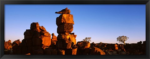 Framed Dolerite Rocks at Devil&#39;s Playground, Namibia Print