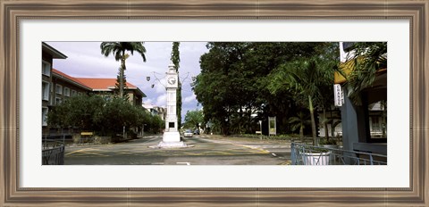 Framed Clock tower in a city, Victoria, Mahe Island, Seychelles Print