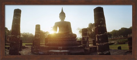 Framed Statue of Buddha at sunset, Sukhothai Historical Park, Sukhothai, Thailand Print