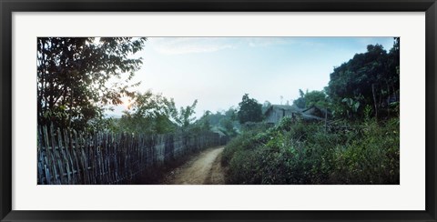 Framed Dirt road passing through an indigenous village, Chiang Mai, Thailand Print