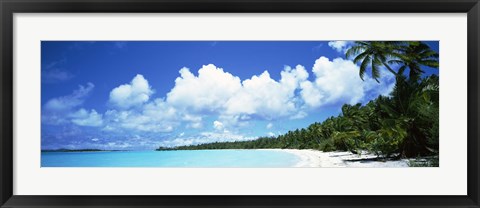 Framed Clouds over an island, Akaiami, Aitutaki, Cook Islands Print