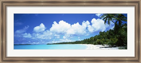 Framed Clouds over an island, Akaiami, Aitutaki, Cook Islands Print