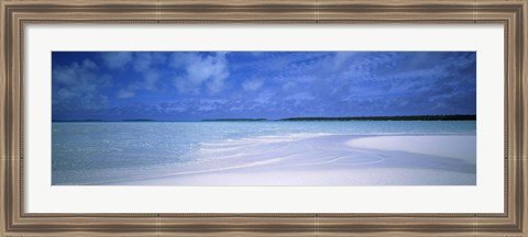 Framed Motus and Lagoon viewed from a sandbar, Aitutaki, Cook Islands Print