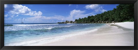 Framed Clouds over Anse Cocos Beach, Aitutaki, Cook Islands Print