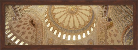 Framed Interiors of a Blue Mosque, Istanbul, Turkey Print