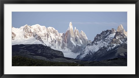 Framed Snowcapped mountain range, Mt Fitzroy, Argentine Glaciers National Park, Santa Cruz Province, Patagonia, Argentina Print