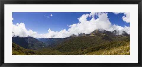 Framed Mountain range, Key Summit, Fiordland National Park, South Island, New Zealand Print