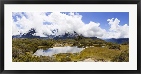 Framed Clouds over mountains, Key Summit, Fiordland National Park, South Island, New Zealand Print