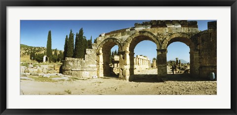 Framed Arched facade in ruins of Hierapolis at Pamukkale, Anatolia, Central Anatolia Region, Turkey Print