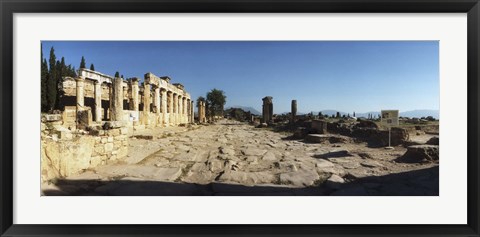 Framed Ruins of the Roman town of Hierapolis at Pamukkale, Anatolia, Central Anatolia Region, Turkey Print