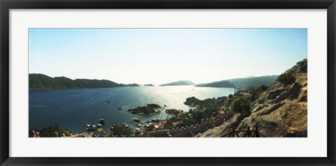 Framed View of village and sea, Kekova, Lycia, Antalya Province, Turkey Print