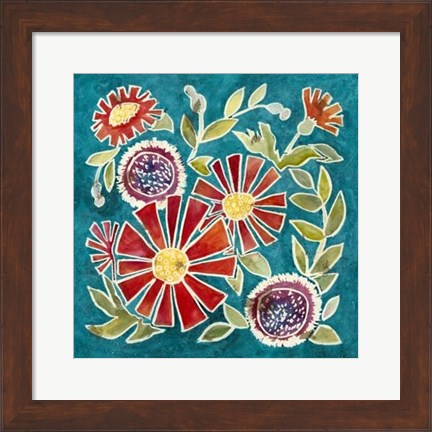 Framed Emma Floral I Print