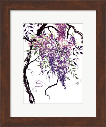 Framed Wisteria Garden I Print