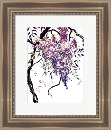 Framed Wisteria Garden I Print