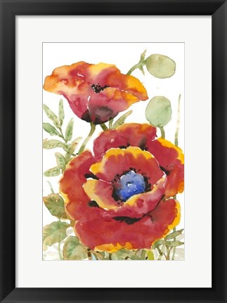 Framed Poppy Floral I Print