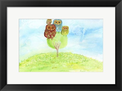 Framed Owl Family Print