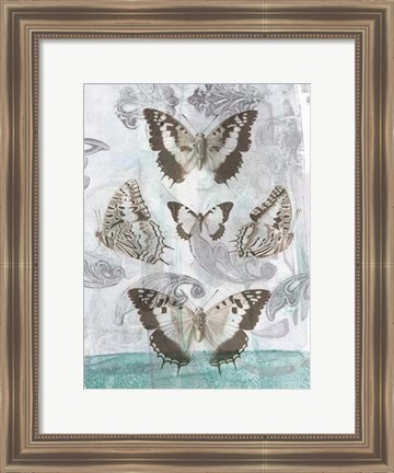 Framed Butterflies &amp; Filigree II Print