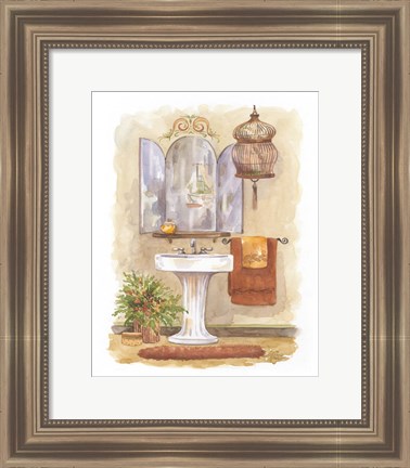 Framed Watercolor Bath in Spice I Print