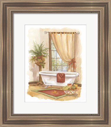 Framed Watercolor Bath in Spice II Print